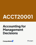 ACCT20001 Accounting for Management Decisions study notes cover