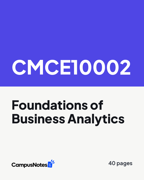 CMCE10002 Foundations of Business Analytics study notes cover