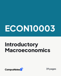 ECON10003 Introductory Macroeconomics study notes cover
