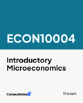 ECON10004 Introductory Microeconomics study notes cover