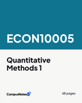 ECON10005 Quantitative Methods 1 study notes cover