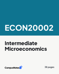 ECON20002 Intermediate Microeconomics study notes cover