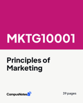 MKTG10001 Principles of Marketing study notes cover